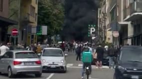 Image de l'explosion qui s'est déroulée à Milan le 11 mai 2023.