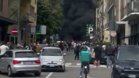 Image de l'explosion qui s'est déroulée à Milan le 11 mai 2023.