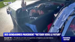 Deux gendarmes du Nord tournent une vidéo parodique de "Retour vers le futur"
