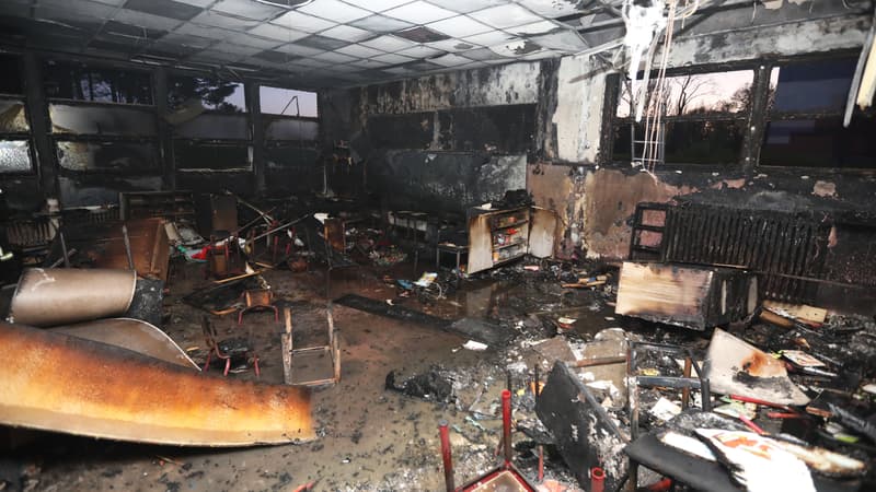 L'école maternelle Jeanne Hachette de Lille après l'incendie.