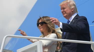 Donald et Melania Trump sur le point de s'envoler vers l'Arabie Saoudite.