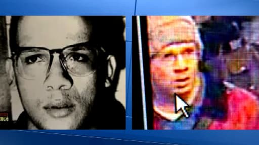 Abdelhakim Dekhar en 1994, au moment de l'affaire Rey-Maupin et sur des images de vidéosurveillance à Paris en novembre 2013.,