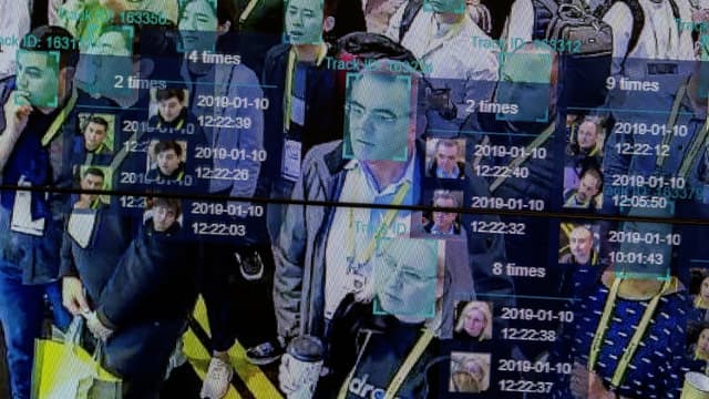 Intelligence artificielle et reconnaissance faciale. CES 2019.