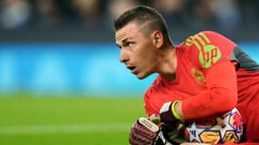 Le gardien ukrainien Andriy Lunin avec le Real Madrid contre Manchester City en Ligue des champions, le 17 avril 2024