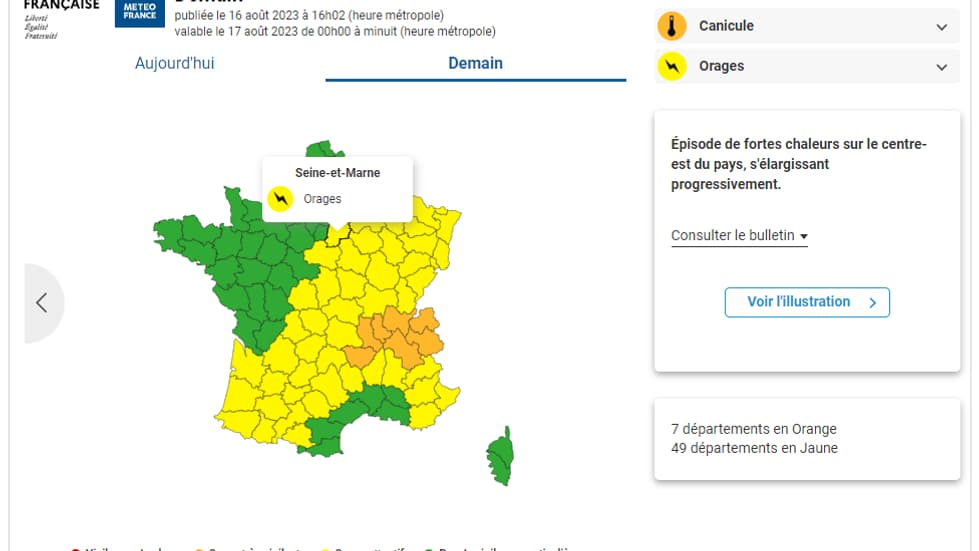 Les départements de la Loire et de la Haute-Loire seront placés en vigilance orange canicule par Météo-France le 17 août 2023. Les départements de la Loire et de la Haute-Loire seront placés en vigilance orange canicule par Météo-France le 17 août 2023.