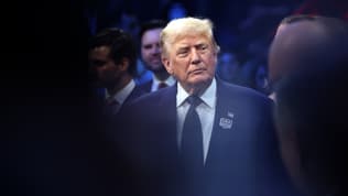 Le président américain Donald Trump est photographié lors de l'UFC Freedom 250 à la Maison Blanche, le 14 juin 2026, à Washington, DC.