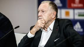 Jean-Michel Aulas, président de l'OL, lors d'une conférence de presse le 31 mars 2022