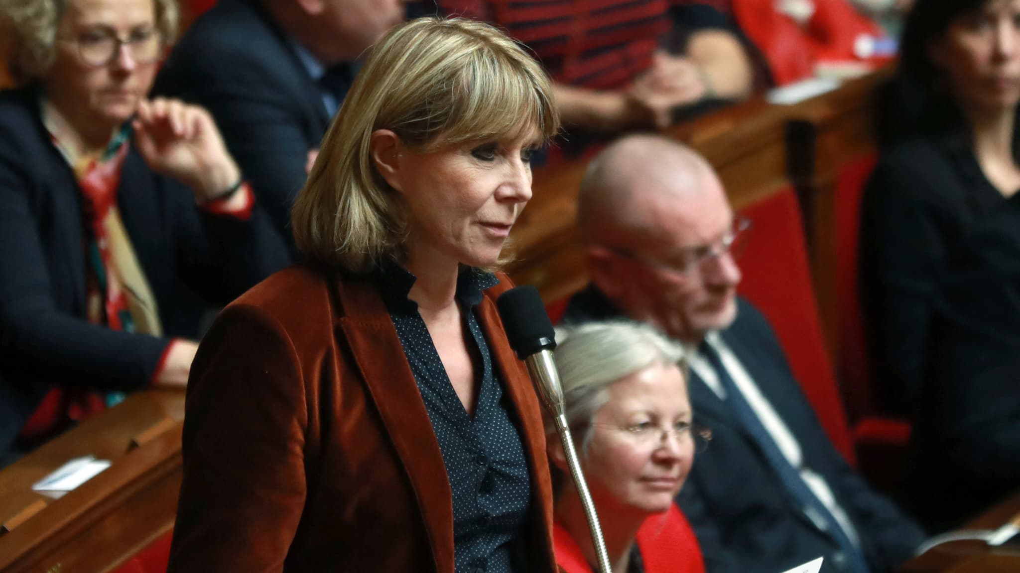 La députée LaREM Florence Granjus pose une question au gouvernement à l'Assemblée nationale, le 12 février 2019. La députée LaREM Florence Granjus pose une question au gouvernement à l'Assemblée nationale, le 12 février 2019.