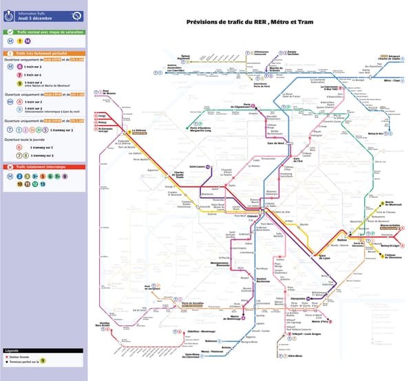 La carte des transports en circulation ce jeudi. La carte des transports en circulation ce jeudi.