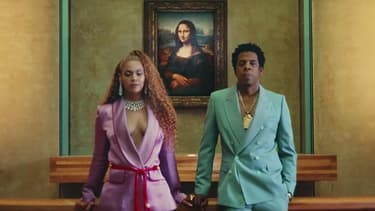 Beyoncé et Jay-Z dans leur clip tourné au musée du Louvre.