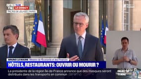 Selon Bruno Le Maire, la restauration est "le secteur qui prend le plus de plein fouet la crise liée au coronavirus"