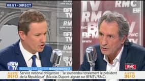 Nicolas Dupont-Aignan face à Jean-Jacques Bourdin en direct