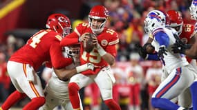 Patrick Mahomes lors de la victoire de Kansas City contre la Nouvelle-Orléans (33-29) en finale de la conférence AFC, le 26 janvier 2025