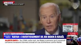 Joe Biden prévient qu'il "ne livrera pas" d'armes à Israël en cas d'offensive majeure contre Rafah