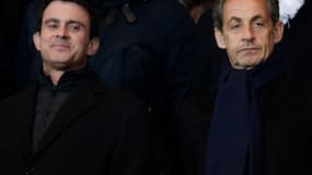 Manuel Valls et Nicolas Sarkozy s'étaient croisés en mars dernier au parc des Princes, à l'occasion d'un match du PSG.