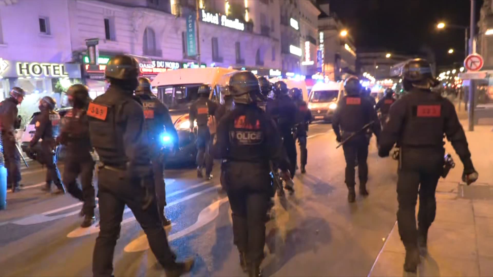 Des forces de l'ordre déployées ce lundi 10 juin 2024 aux abords d'une mobilisation contre l'extrême droite. Des forces de l'ordre déployées ce lundi 10 juin 2024 aux abords d'une mobilisation contre l'extrême droite.