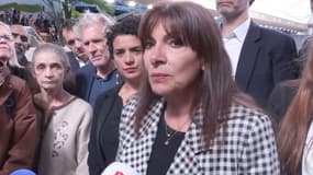 Anne Hidalgo le 30/04/2024 lors de l'inauguration de la piscine Georges-Vallerey, à Paris