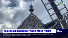 Beaujolais: un Moulin à vent frappé par la foudre à Romanèche-Thorins