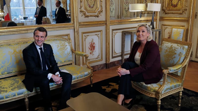 Emmanuel Macron et Marine Le Pen le 6 février 2019 à l'Elysée 