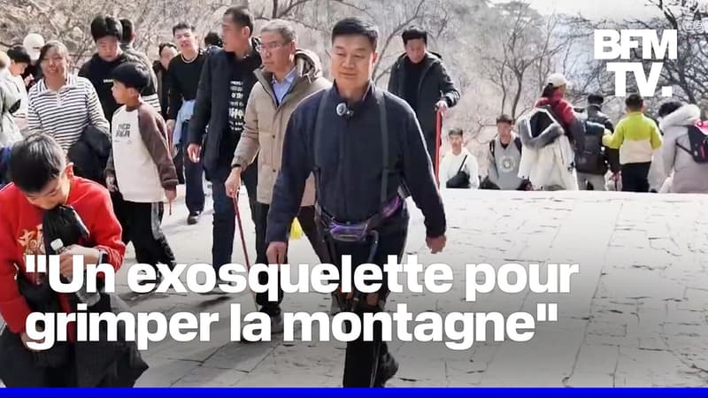 Chine: des exosquelettes aident les touristes dans leur ascension d'une montagne