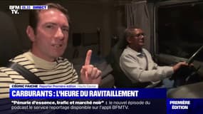 "On est obligés d'aller plus loin pour charger du carburant": BFMTV est avec le conducteur d'un camion qui va ravitailler une station 
