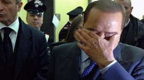 Silvio Berlusconi à la sortie du tribunal le 1er mars