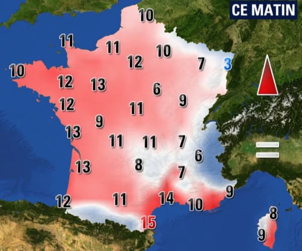 Les températures de ce lundi matin Les températures de ce lundi matin