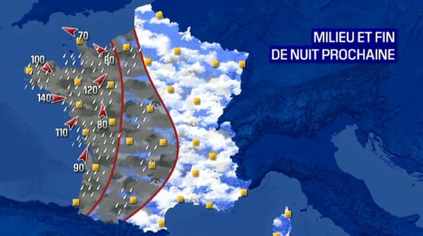 La tempête Alex va amener de fortes rafales de vent sur l'ouest. La tempête Alex va amener de fortes rafales de vent sur l'ouest.