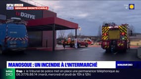 Manosque: un incendie dans la réserve d'Intermarché