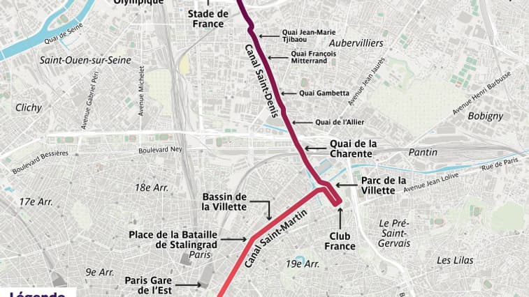 Le parcours de la flamme olympique à Saint-Denis le 26 juillet.