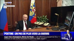 Ukraine: lors d'une allocution télévisée, Vladimir Poutine reconnaît l'indépendance des territoires pro-russes de Donetsk et de Lugansk