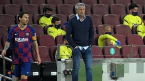 Lionel Messi et Quique Setien (Barça)