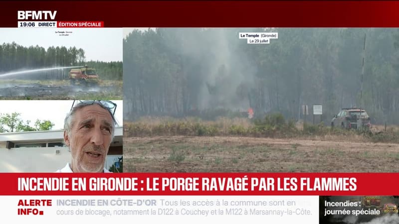 Incendies en Gironde: "Le village n'est pas sécurisé, il faut attendre", affirme le maire du Porge
