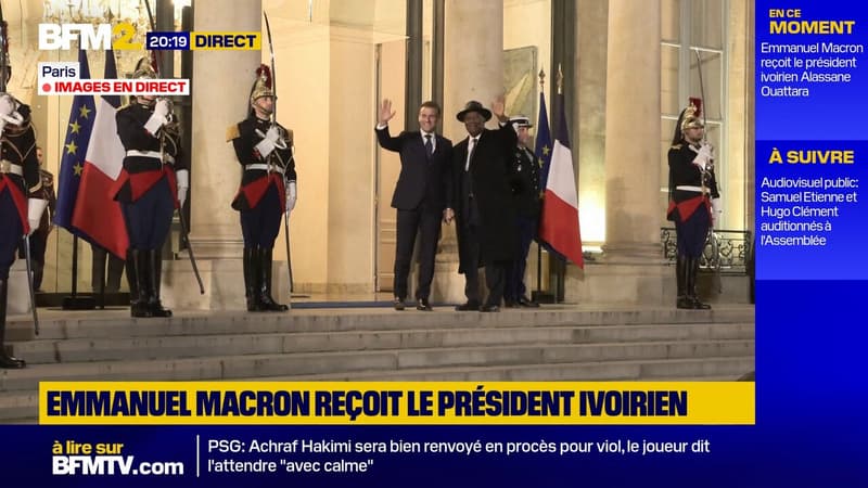 Emmanuel Macron reçoit le président ivoirien Alassane Ouattara à l'Elysée