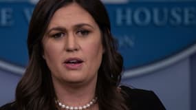 Sarah Huckabee Sanders lors de la conférence de presse du 14 juin à la Maison Blanche.