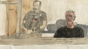 Un croquis de Dominique Pélicot, principal accusé du procès des viols de Mazan, le 2 septembre 2024