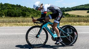 La cycliste française Marion Sicot lors des championnats de France de contre-la-montre en 2018