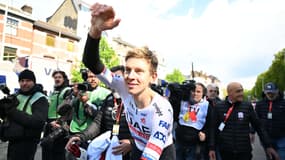 Tadej Pogacar lors de Liège-Bastogne-Liège, le 21 avril 2024