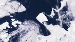 L'iceberg A23a, considéré comme le plus grand du monde, est à la dérive, selon des images satellites de Copernicus, le 26 novembre 2023