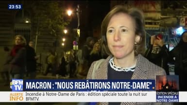 "On n'arrive pas à réaliser, pour moi c'est la fin d'une époque", témoigne cette Parisienne face à l'incendie de Notre-Dame de Paris