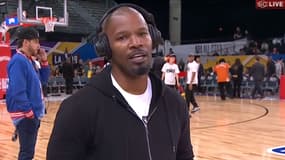 Jamie Foxx lors de son interview au Staples Center de Los Angeles, le 16 février 2018