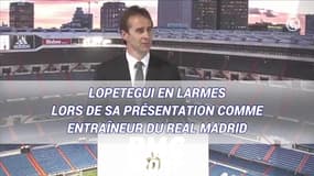 Lopetegui en larmes lors de sa présentation comme entraîneur du Real Madrid