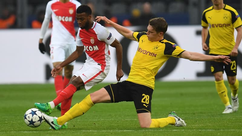 Mathias Ginter (Borussia) face à Thomas Lemar (Monaco)