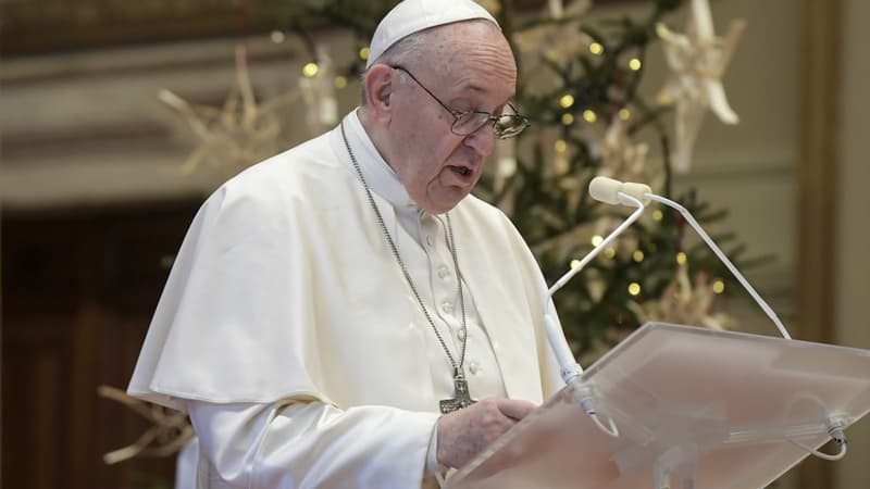 Le pape François lors de sa messe de Noël, le 25 décembre 2020
