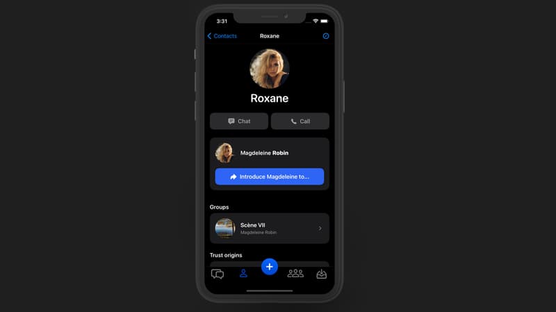 Un profil sur l'application Olvid