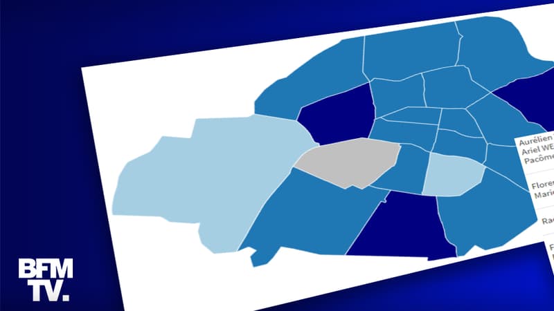 Infographie sur le second tour des élections municipales à Paris.