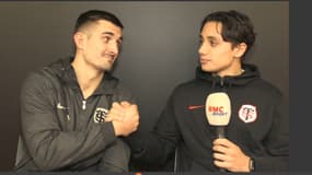 Thomas Ramos et Ange Capuozzo en entretien croisé pour RMC Sport, 31 janvier 2023