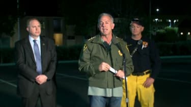 Le shériff Joseph Lombardo a donné un bilan provisoire de la fusillade à Las Vegas.