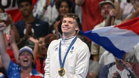 Léon Marchand, médaillé d'or en 200m papillon et 200m brasse en moins de deux heures aux JO de Paris (le 31/07/2024)