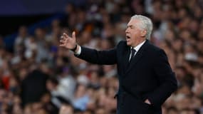 Carlo Ancelotti sur le banc du Real face à Arsenal, le 16 avril 2025.